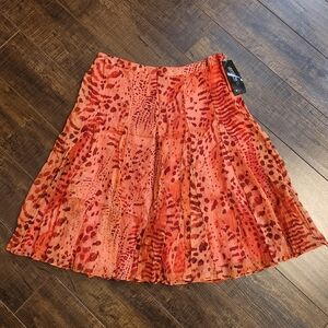 Lafayette 148 New York  Floral Cotton A-Line Midi Skirt Women’s 8 NEW $248